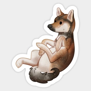 Cozy Shiba Inu (Sesame Variant) Sticker